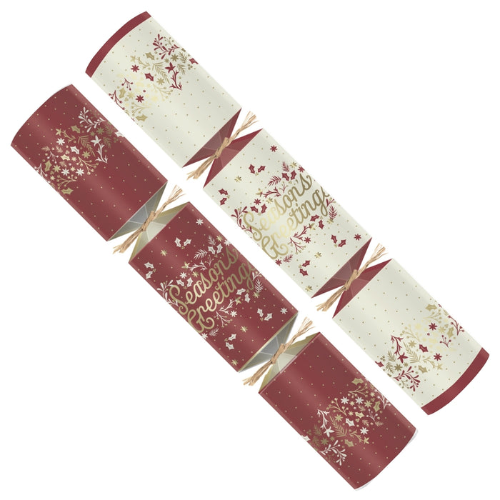 NEW Burgandy Seasons Greetings Christmas Crackers 50 x 12"