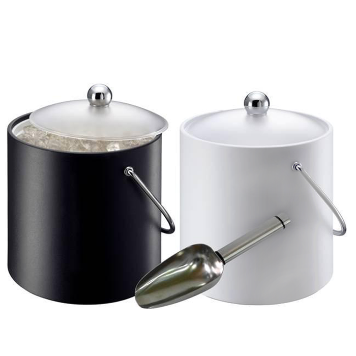 Elia Insulated Ice Bucket with Scoop Black or White 3ltr