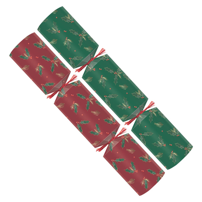 NEW 50 (OR 100) x 10" Jolly Holly Christmas Crackers
