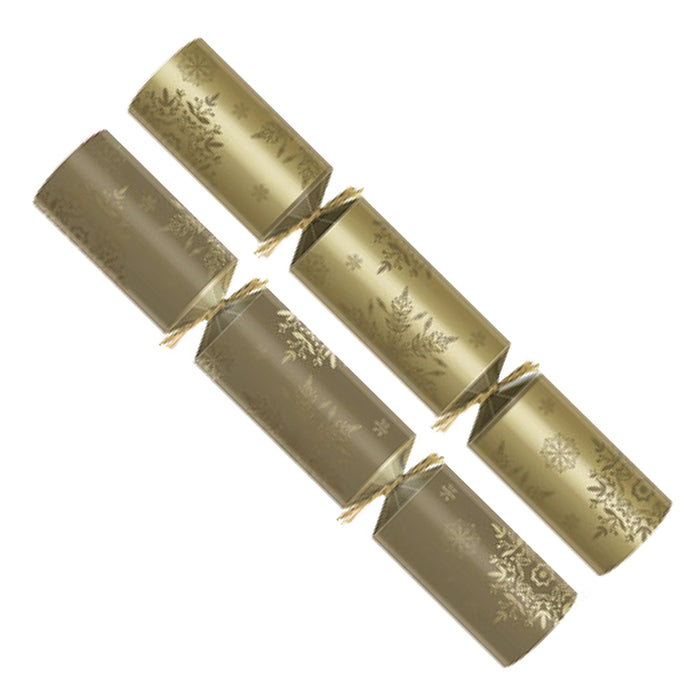 Gold Snowy Days Christmas Crackers 50 x 12"