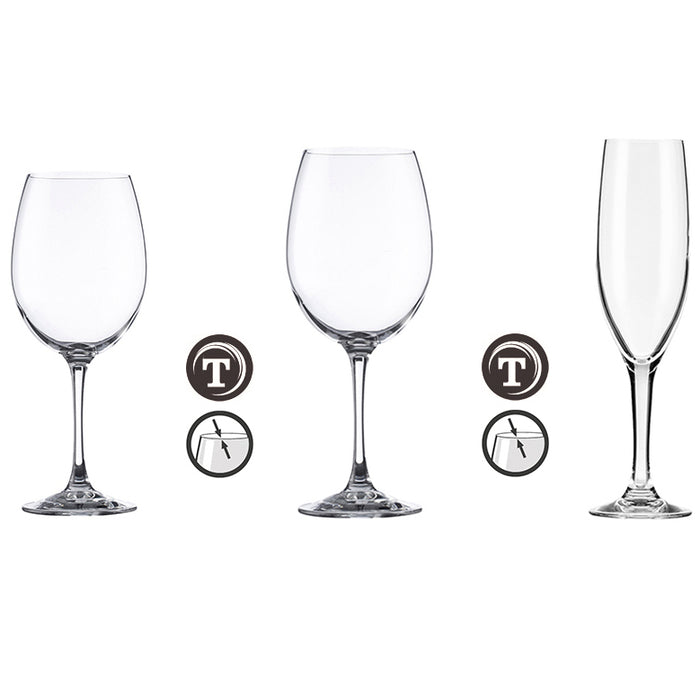 SPECIAL OFFER SET Vicrila Victoria White / Red Wine Glasses and Champagne Glasses