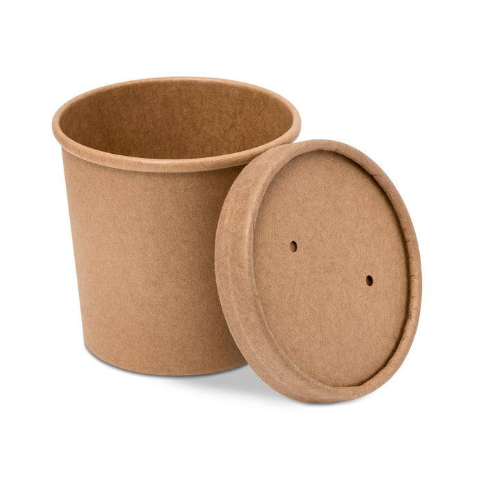 Paper Soup Cup+LidS (3 Size Options) Kraft or White - 1x250