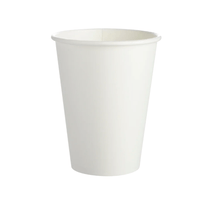 Single Wall White Paper Cups & Black Lids (Various Sizes & Categories)