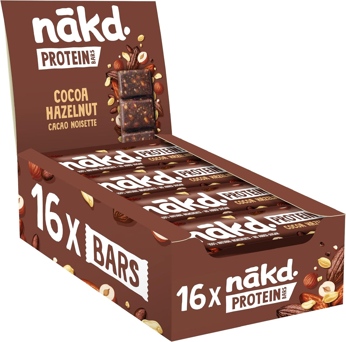 Nak'd Protein Bars - 3 Varieties 45g (Pack of 16 bars)