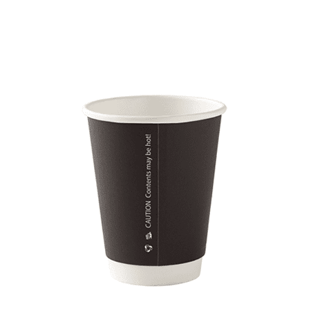 Double Wall Hot Paper Cup Black or Kraft Vegware (8oz or 12oz)