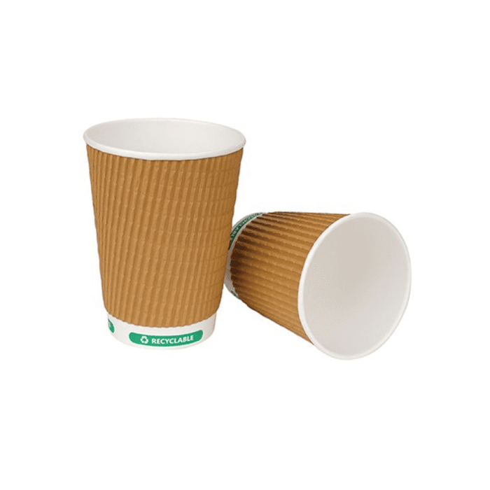Green Planet Triple Wall Ripple Cups Black or Kraft - 8oz,  12oz or 16oz