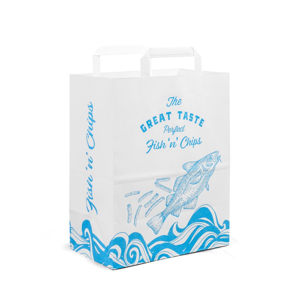 Fish and Chips Handled Bags (2 size options) - 1X250