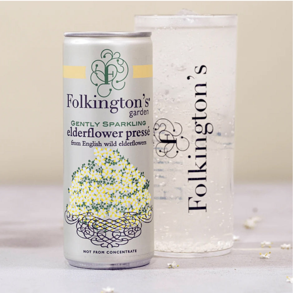 Folkington's Gently Sparkling Elderflower Pressé Can 250ml (Pack of 12)