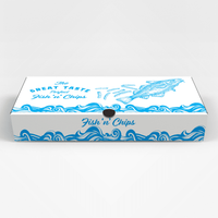 Fish and Chips Boxes (3 Size options) Printed - 1X100