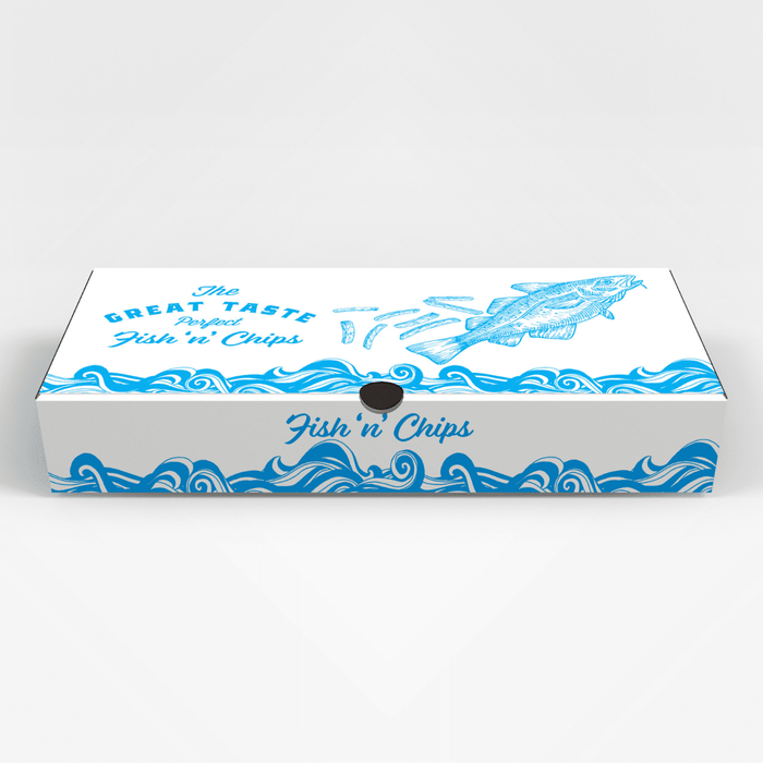 Fish and Chips Boxes (3 Size options) Printed - 1X100