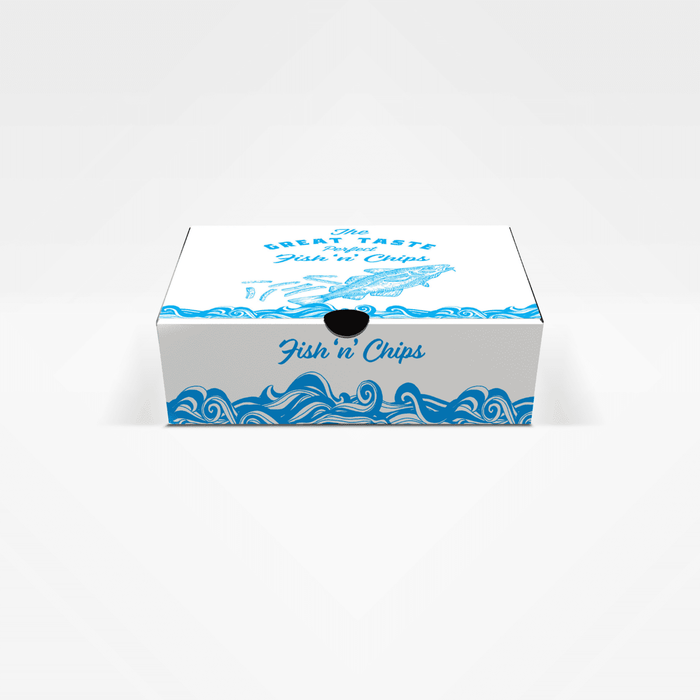 Fish and Chips Boxes (3 Size options) Printed - 1X100