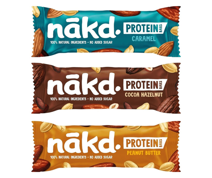 Nak'd Protein Bars - 3 Varieties 45g (Pack of 16 bars)