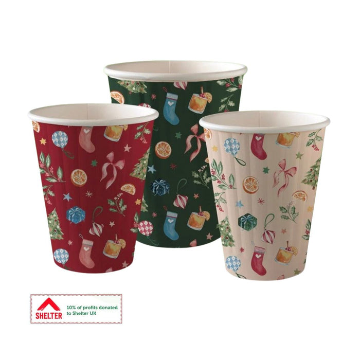 Christmas Design 12oz Mixed Design Hot Beverage Cups 8oz & 12oz (500)
