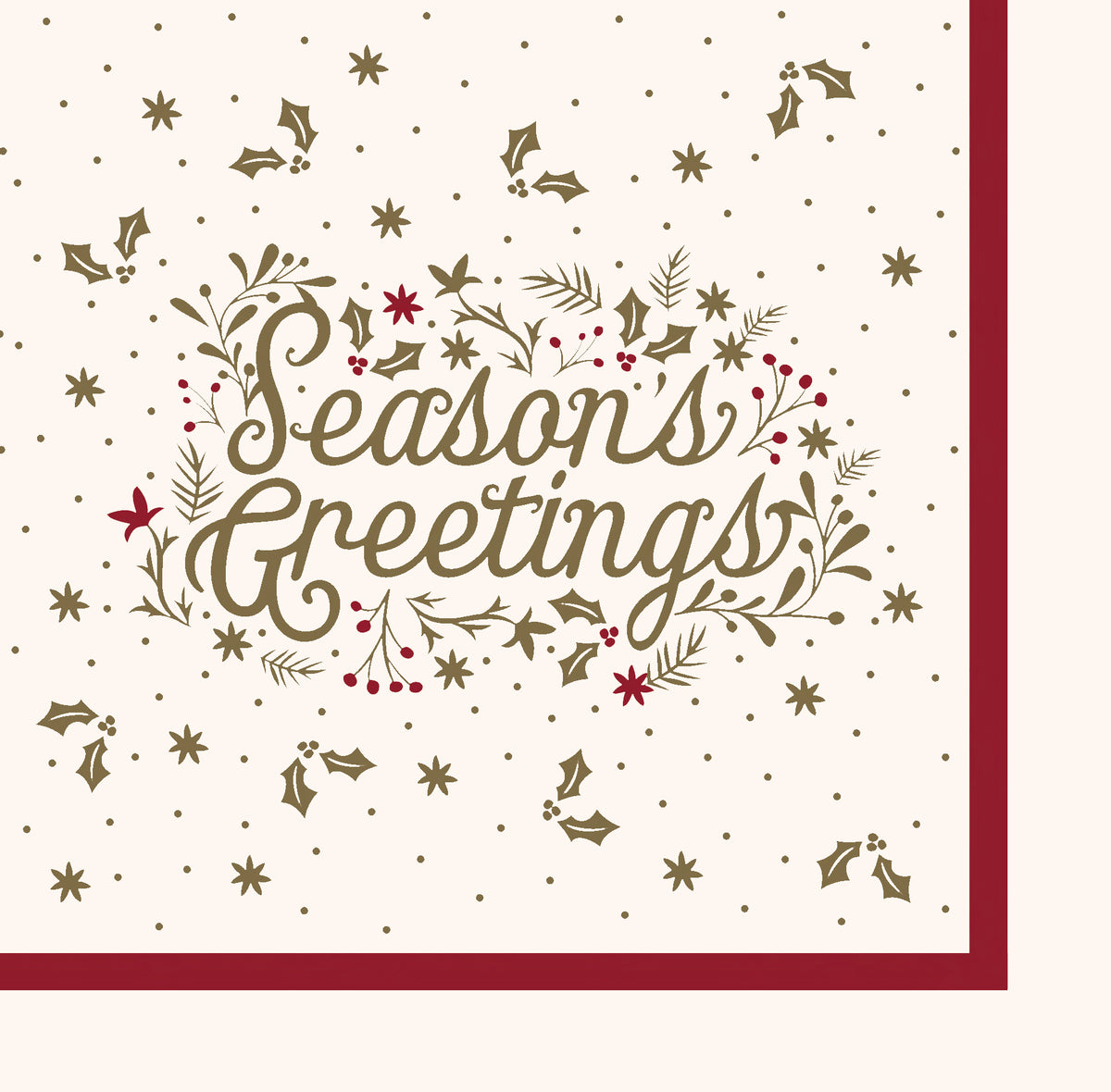 Burgandy Season's Greetings Tableware