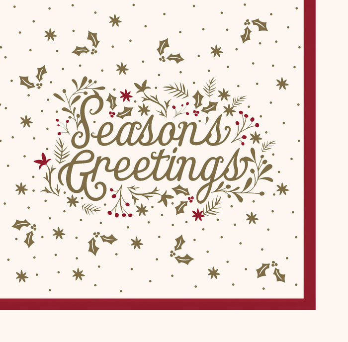 Burgandy Season's Greetings Tableware