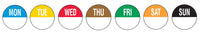 19mm Removable Day of the Week Labels 7 Days (7 X 1000) - Set (Options Dispenser & For Individual Days Available)