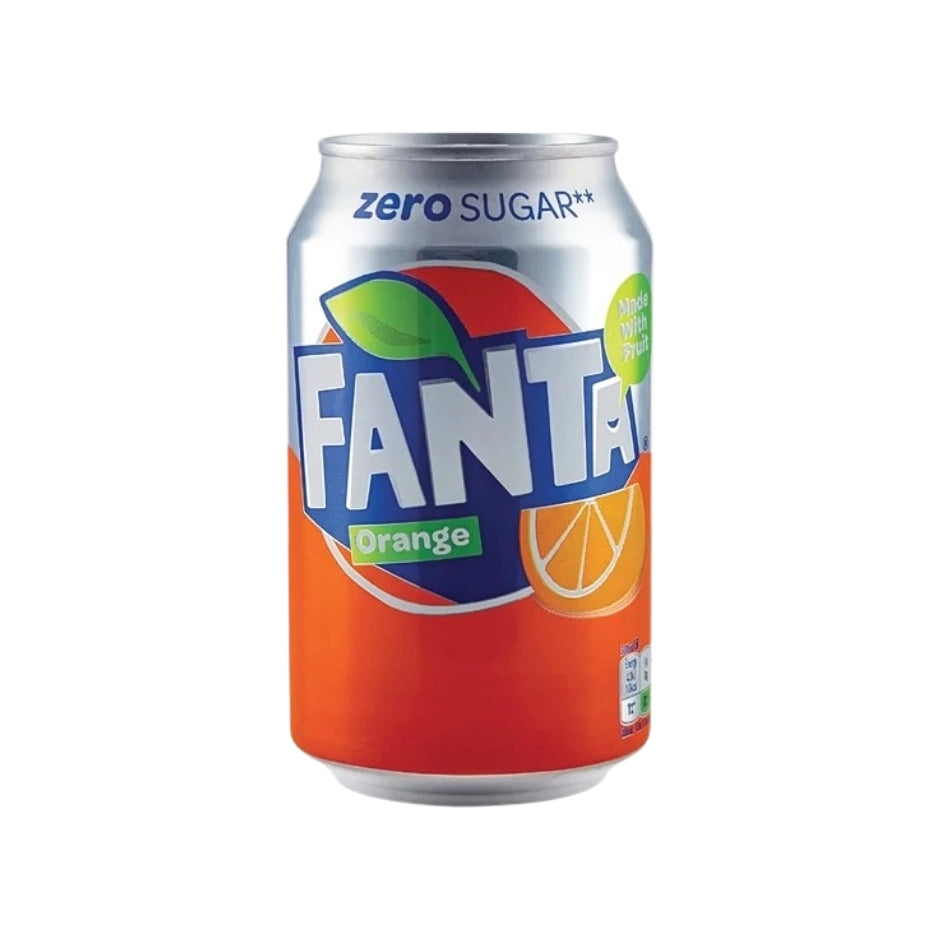 Fanta Zero Orange Cans - 330ml (Case 24)