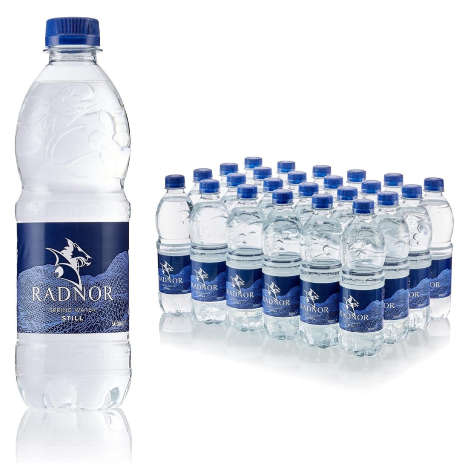 Radnor Spring Water - Still or Sparkling Bottle Plain Cap 500ml (24)