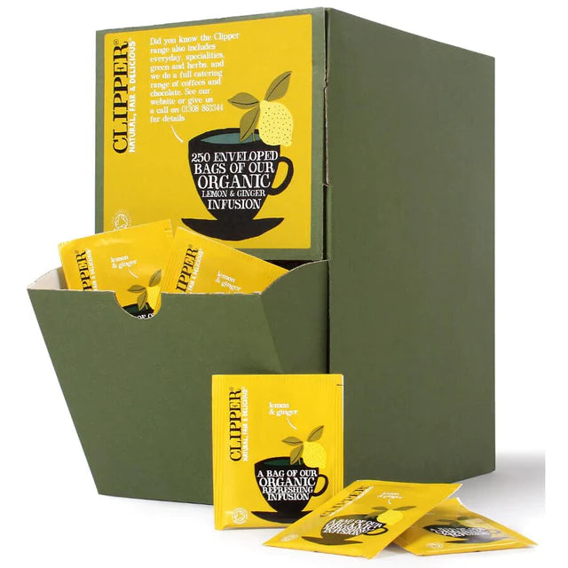 Clipper Organic Lemon And Ginger Envelope Tea bags (250)