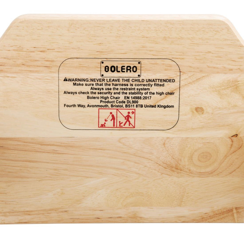 Bolero Beech Wooden High Chair - Self Assembly