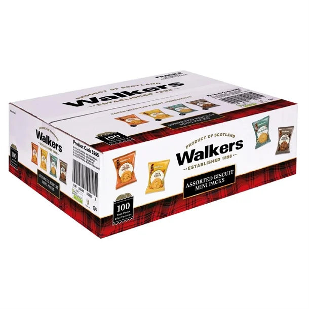 Walkers Mini Pack Assorted Biscuits (Pack of 100)