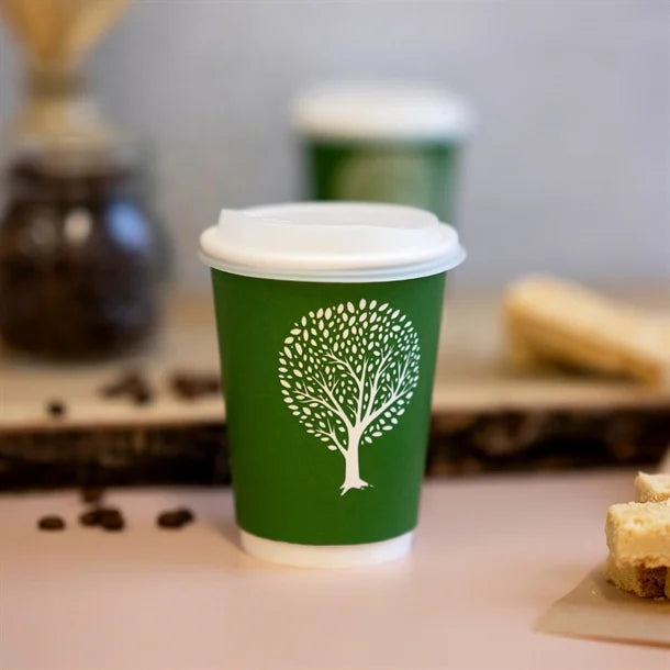 Vegware Green Tree Double Wall Hot Cups 12oz 89-Series (Pack of 500)