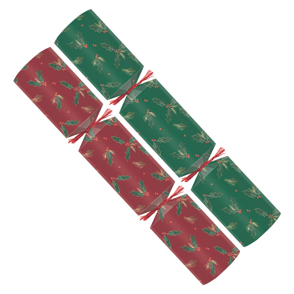 NEW 50 (OR 100) x 10" Jolly Holly Christmas Crackers