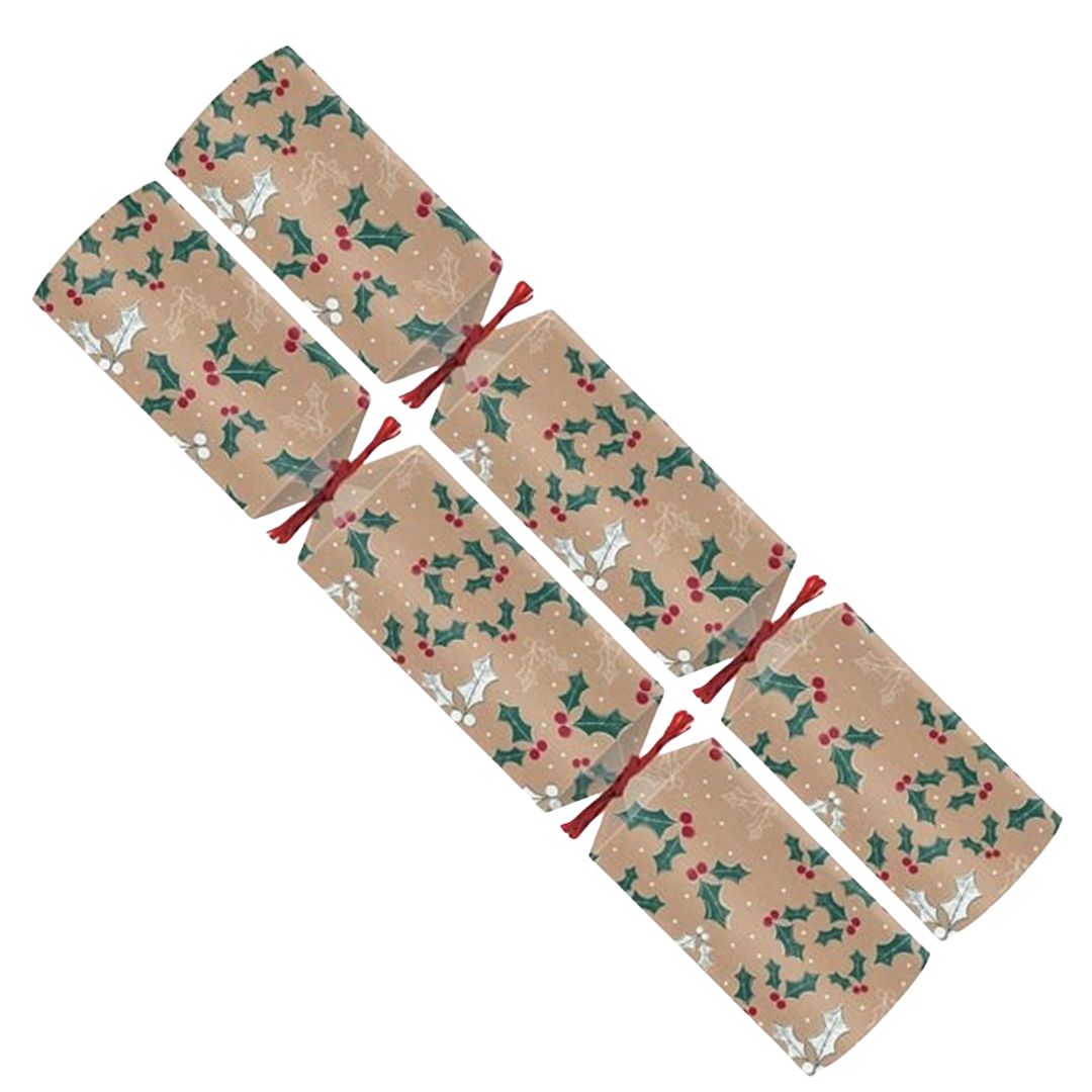 12" Kraft Holly Cracker -50 x 12" - 100% Recyclable - FSC Certified (Clearance Line)