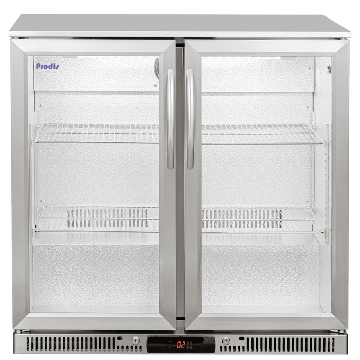 Prodis NT2ST-LE Stainless Steel Double Door Bottle Cooler (3-5 Day Delivery)
