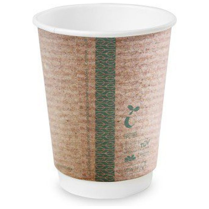 Double Wall Hot Paper Cup Black or Kraft Vegware (8oz or 12oz)