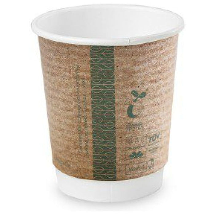 Double Wall Hot Paper Cup Black or Kraft Vegware (8oz or 12oz)