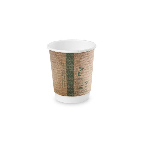 Vegware 8oz double wall brown kraft cup, 79-Series   (500)