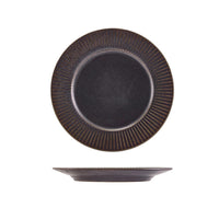 Terra Porcelain Black Fluted Winged Plate - Various Sizes (6)