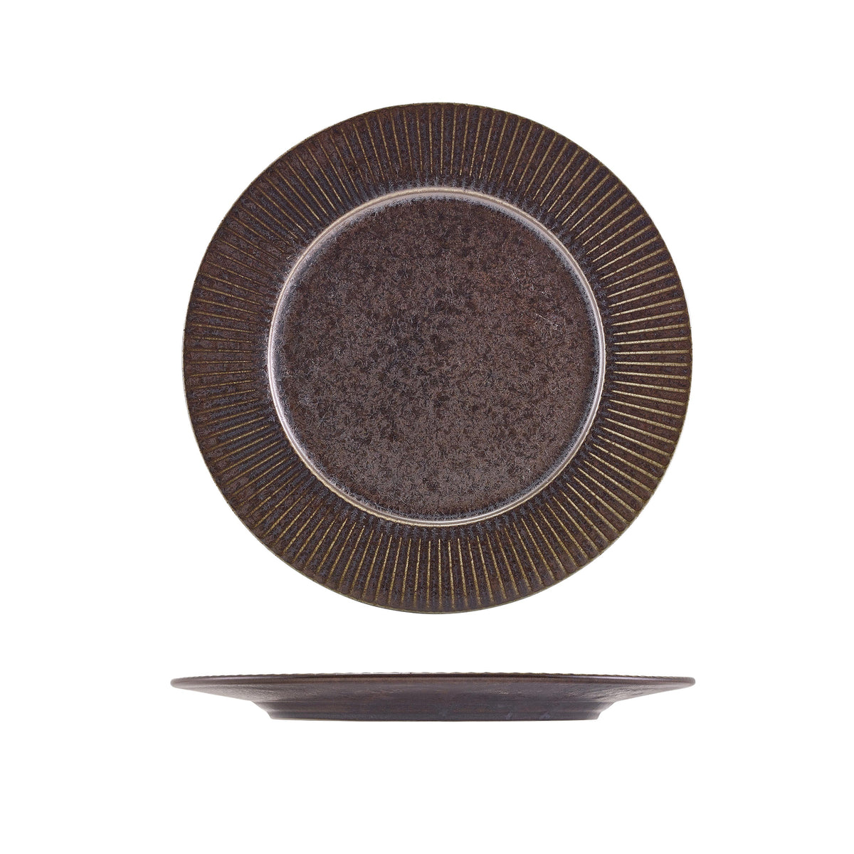 Terra Porcelain Black Fluted Winged Plate - Various Sizes (6)