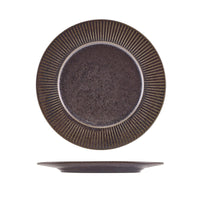 Terra Porcelain Black Fluted Winged Plate - Various Sizes (6)