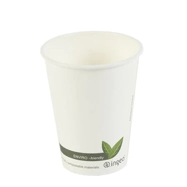 INGEO Compostable White Bio Hot Cups (1000) - (3 Sizes 8,12 & 16oz)