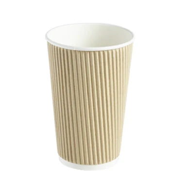 Pure Kraft Ripple Ripple Hot Cups Triple Layed (500) - (2 Sizes 8 & 12oz)