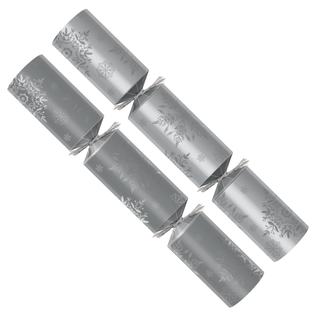 Silver Snowy Days Christmas Crackers 50 x 12"