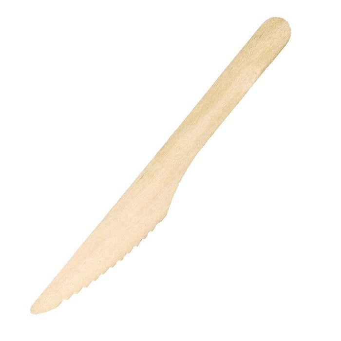 UKCS Compostable Disposable Wooden Knives (Pack of 100)
