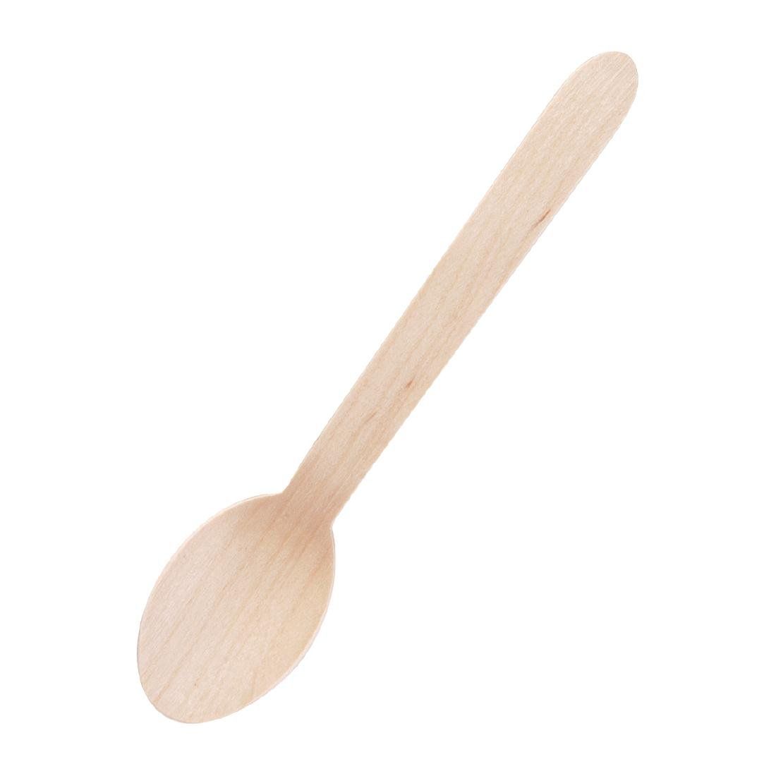 UKCS Compostable Wooden Dessert Spoons (Pack of 100)