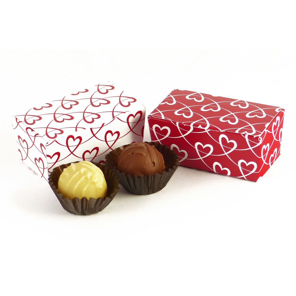 Chocolate Ballotin (2 Truffle) 2 x Chocolate Truffles Mini Gift Box (2 colours available)