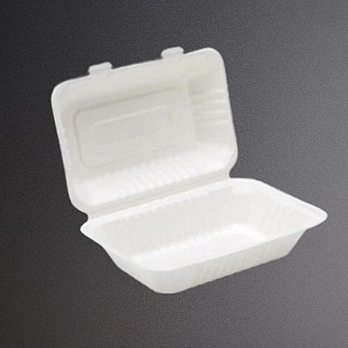 Bagasse Clamshell Meal Box (200) 235mm x 230mm x 75mm