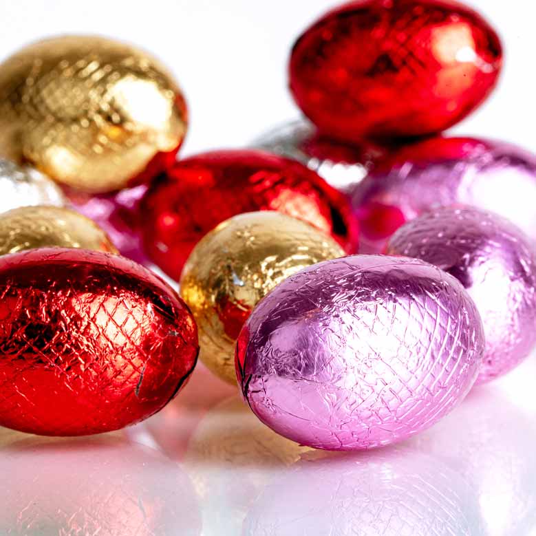 Foiled Mini Easter Eggs in Solid Milk Chocolate (1Kg)