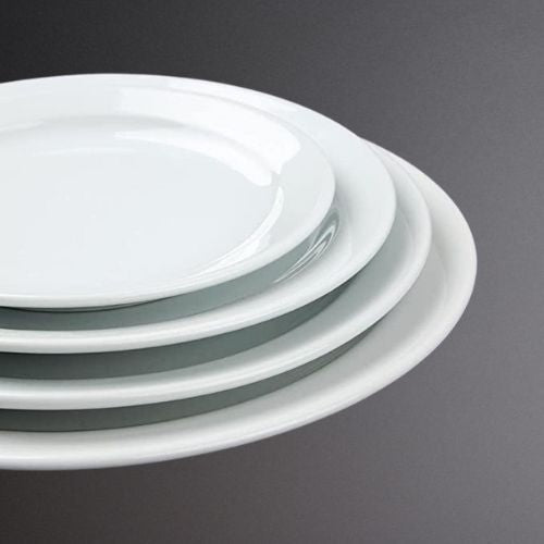 Olympia Whiteware Narrow Rimmed Plates - range of sizes available