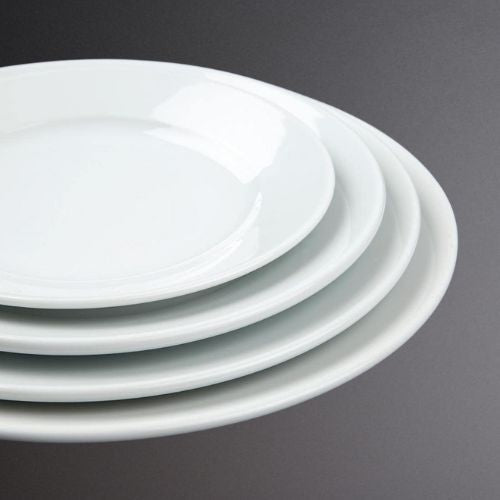 Olympia Whiteware Wide Rimmed Plates - range of sizes available