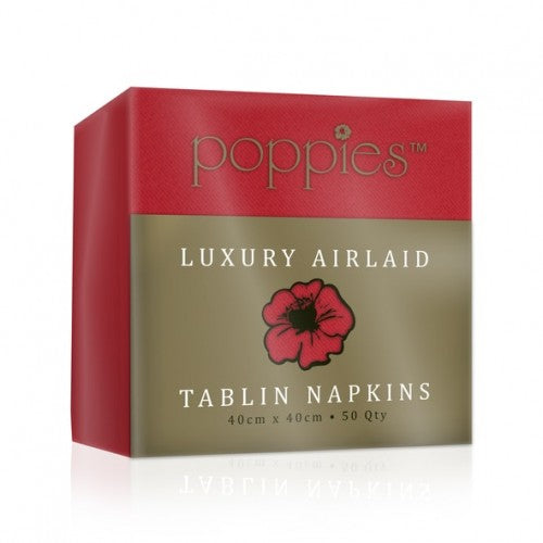 Poppies Europe Airlaid 40cm Napkins 500's (4 Fold)