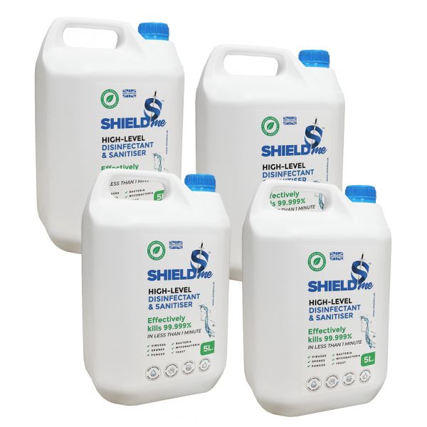 SHIELDme Antiviral Surface Disinfectant & Sanitiser - 5 Litre - (Pack of 4)