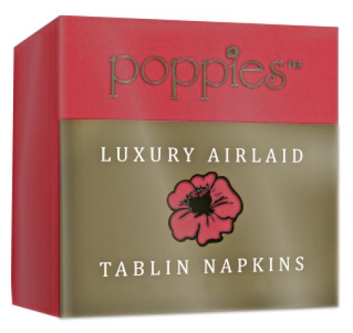 Poppies Europe Airlaid 40cm Napkins 500's (8 Fold)