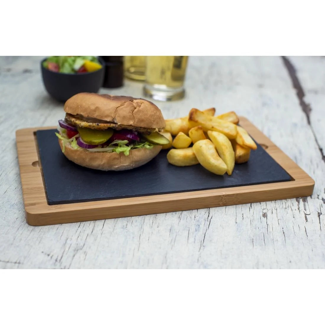 Olympia Smooth Edged Slate Platter 280 x 180mm (2)