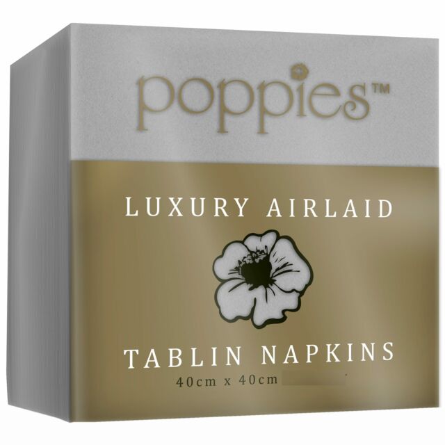 Poppies Europe Airlaid 40cm Napkins 500's (8 Fold)
